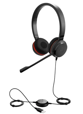 Jabra Evolve 30 II Stereo wired headphones with microphone HSC060 + case